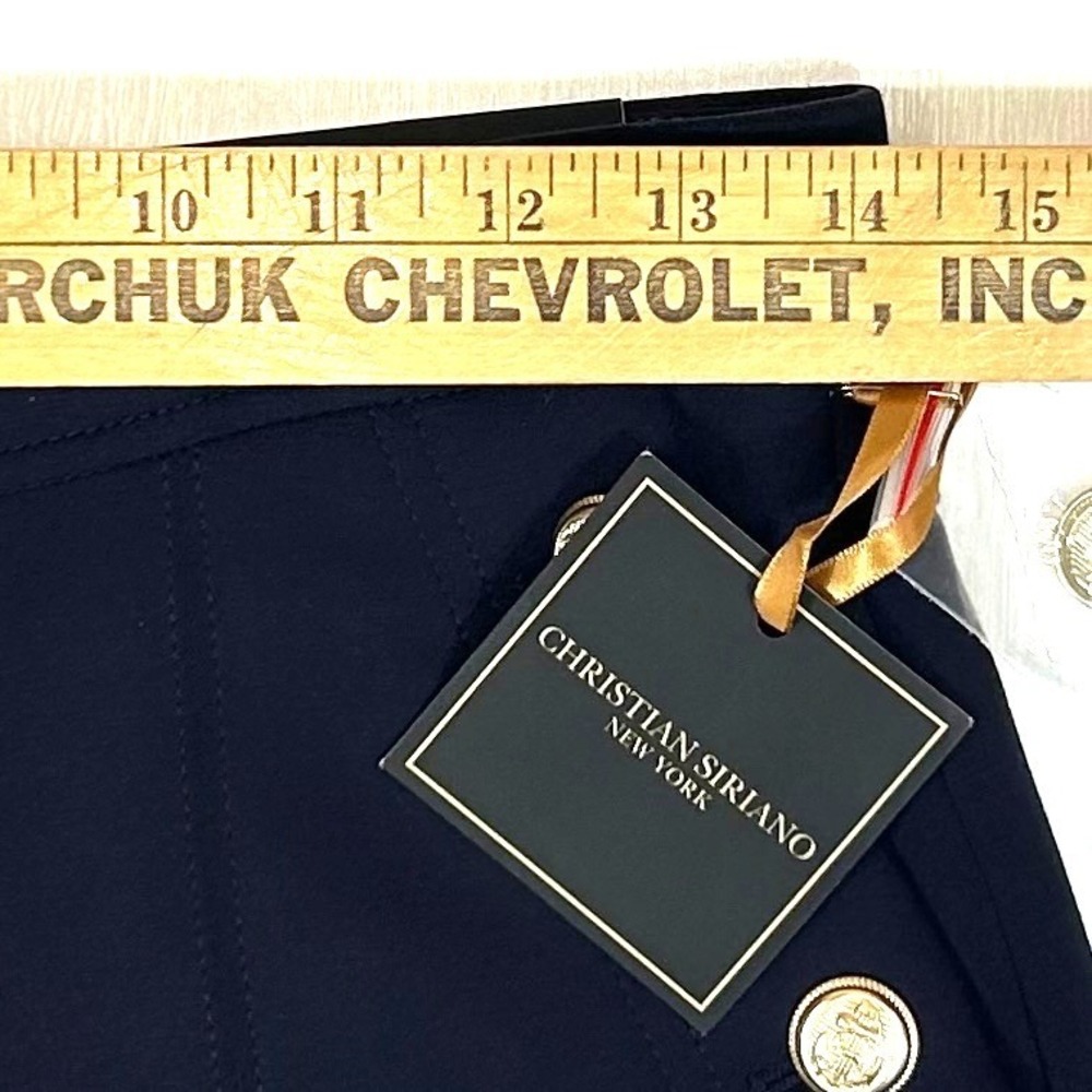 Christian Siriano New York Navy Sailor Button High Rise Straight Leg Pants S - Picture 7 of 11